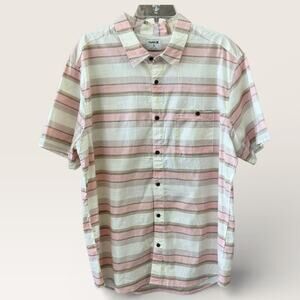 Hurley Mens One and Only Lido Stripe Short Sleeve Shirt OAO NEW $60 Stretch XL
